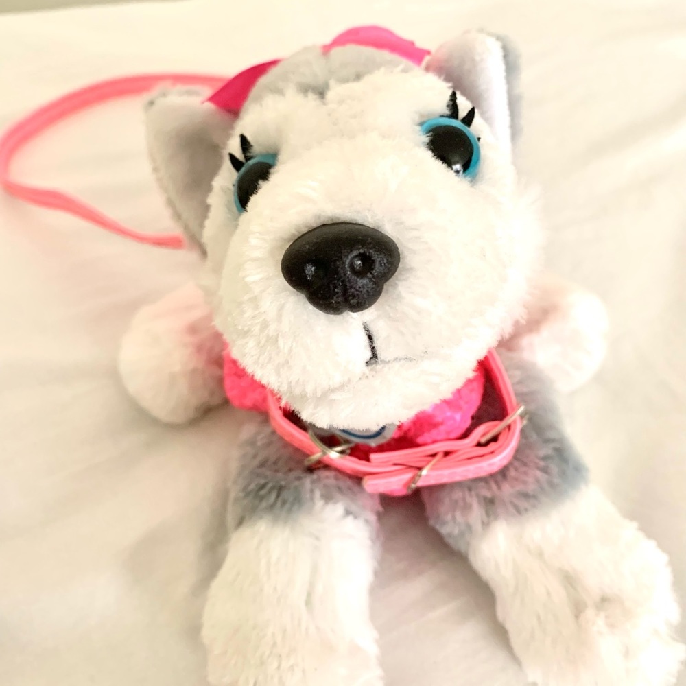 Plush dog purse